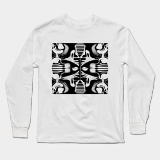 Skeleton and Bones (Black and Grey) Long Sleeve T-Shirt